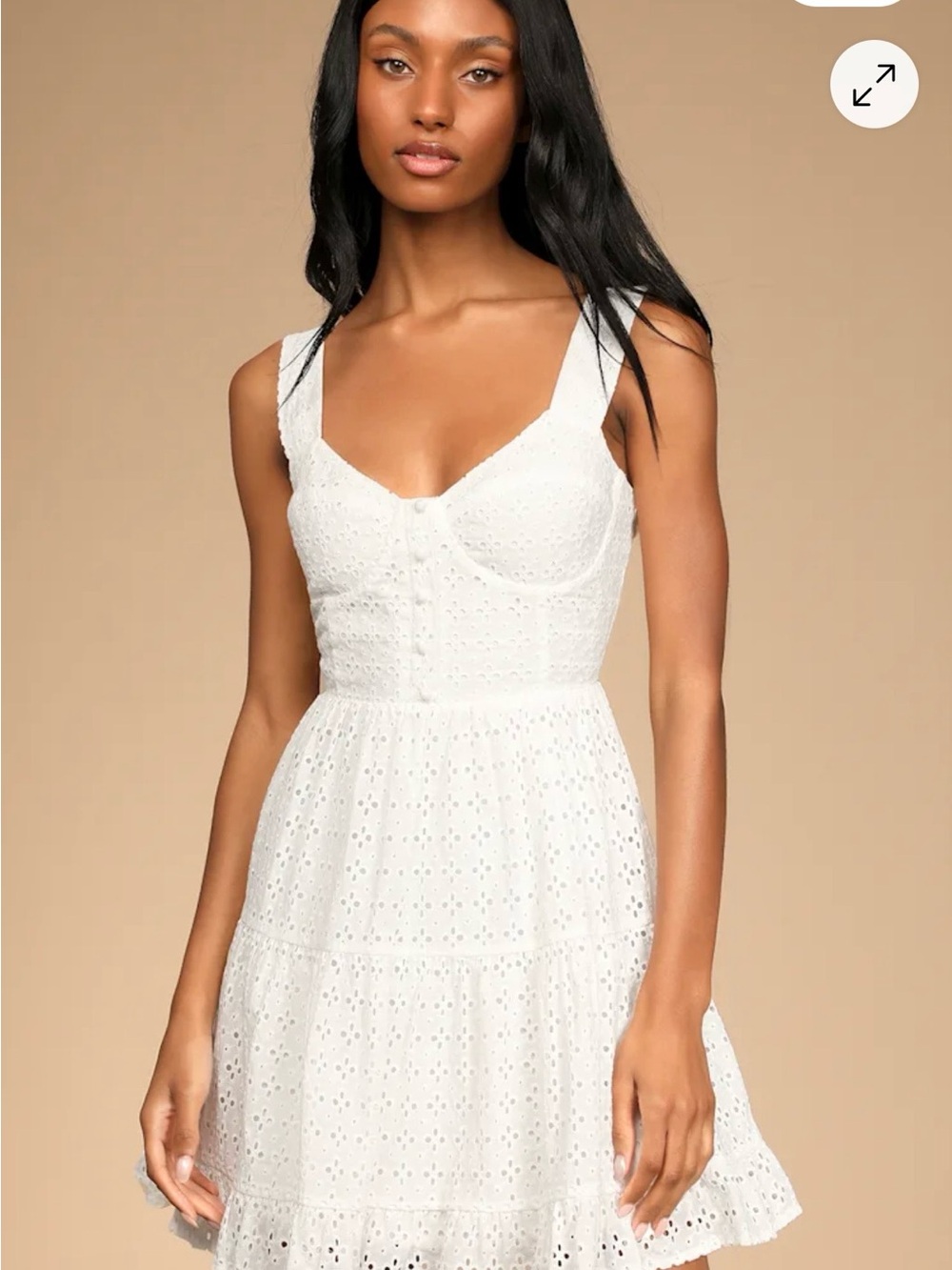 Lulu's White Eyelet Mini Dress